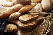 Picture of bread, wheat stalks, and muffins